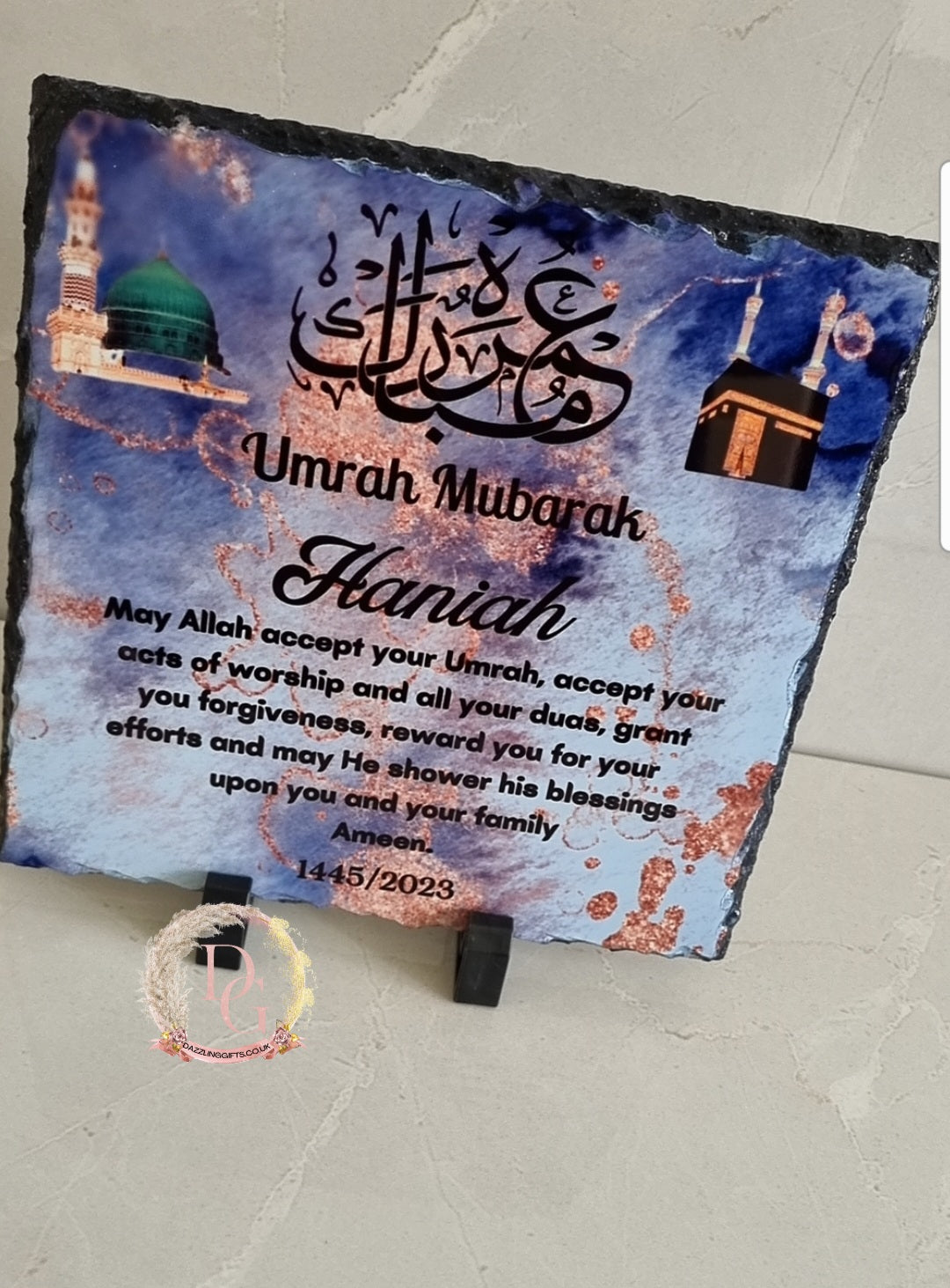 Hajj / Umrah Mubarak Gift Personalised Slate