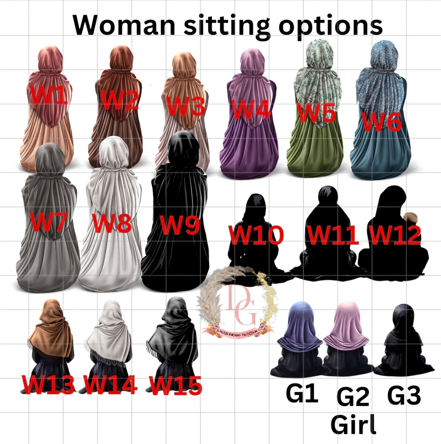 Hajj / Umrah Mubarak Gift Personalised illustrated slate(Sitting)