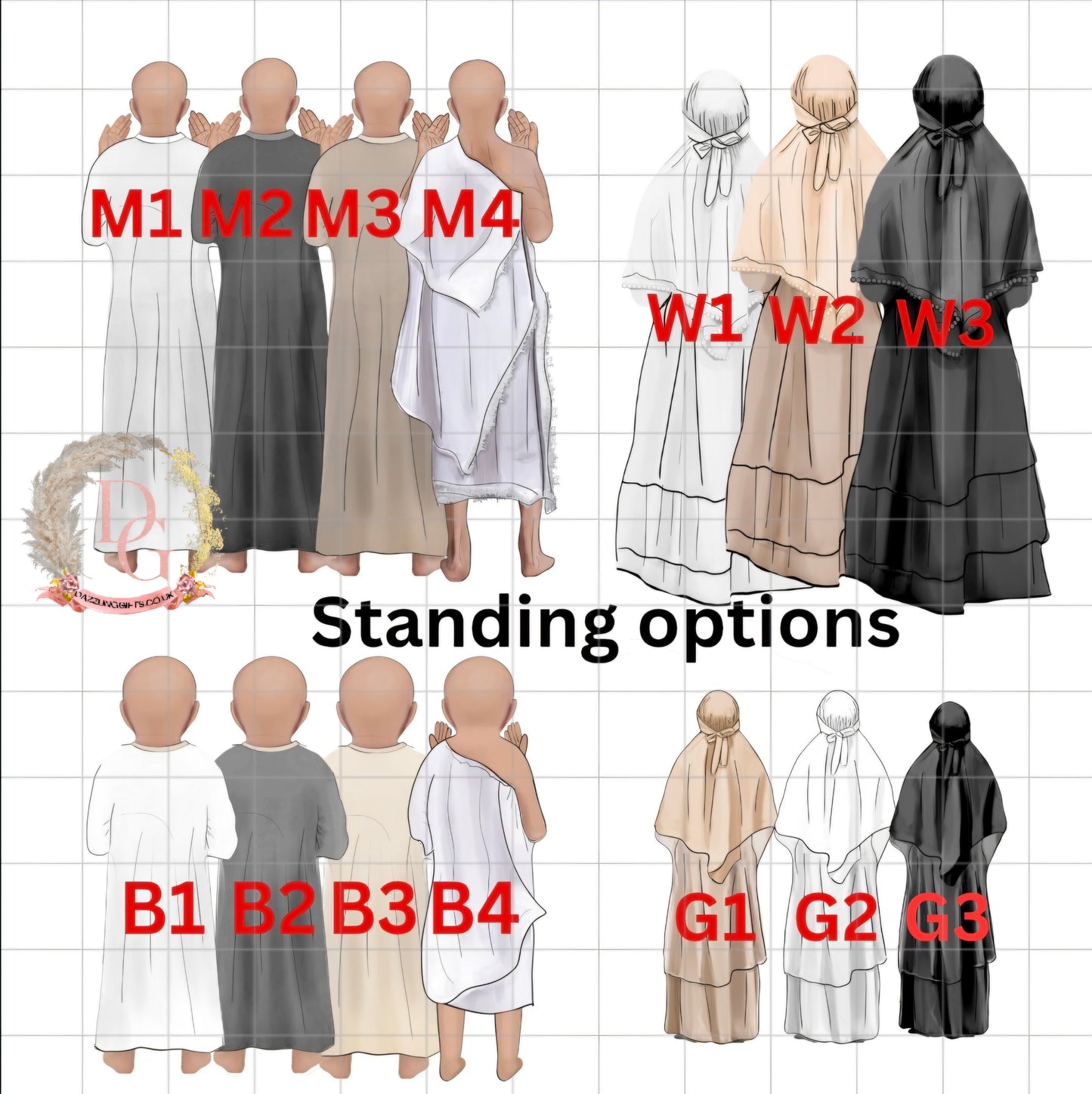 Hajj / Umrah Mubarak Gift Personalised illustrated slate(Standing)