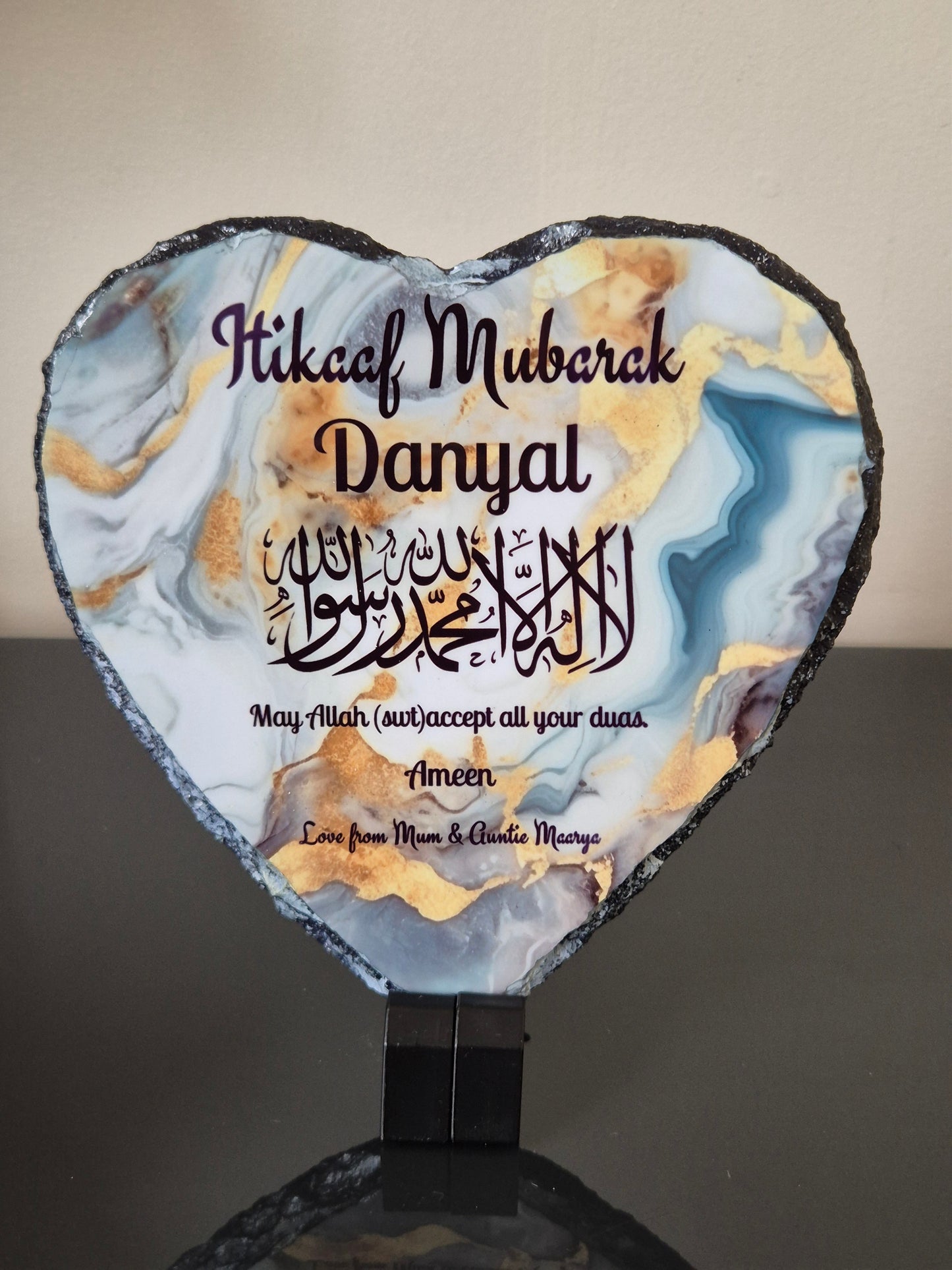 Itikaaf Mubarak Heart Slate