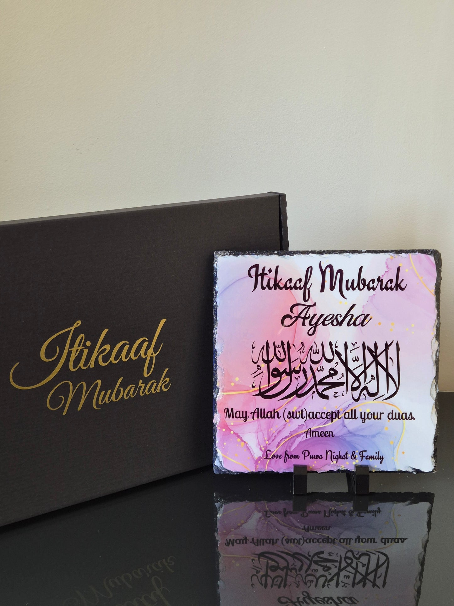 Itikaaf Mubarak Heart Slate