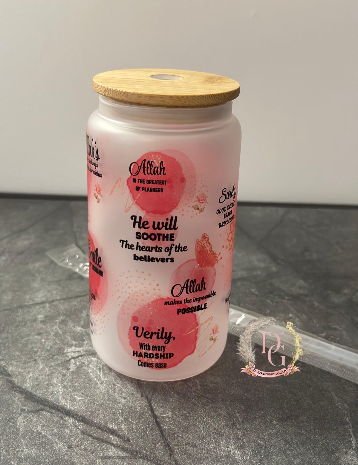 Islamic Affirmative Glass Jar