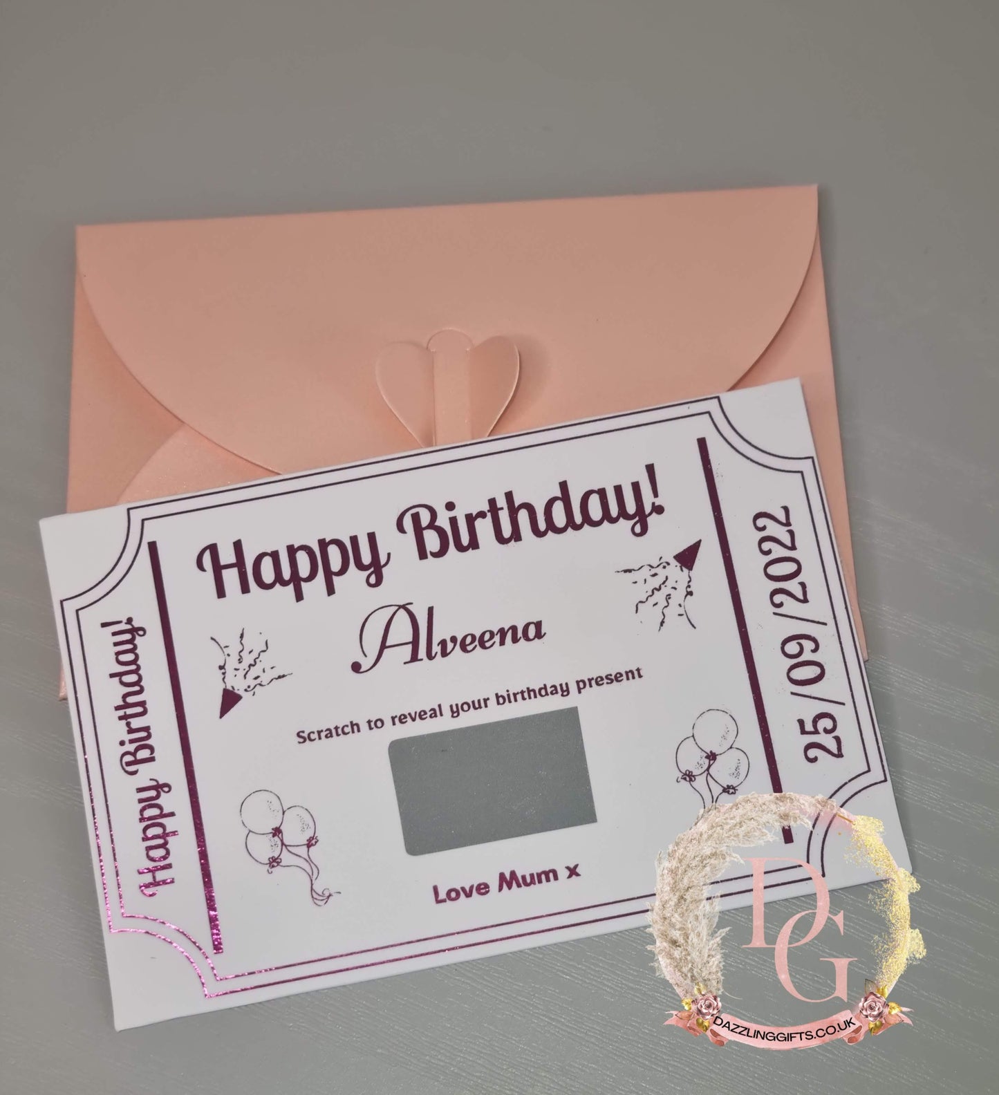 Personalised scratch and reveal card!