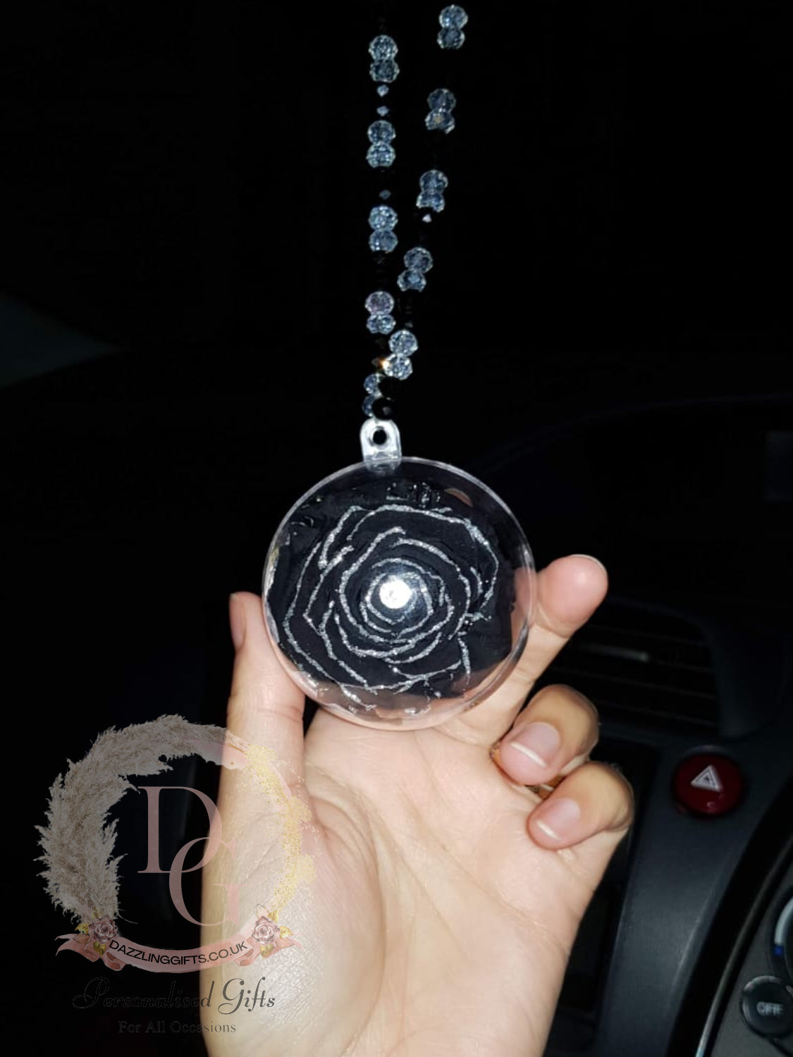 Rose Car Mirror Charm