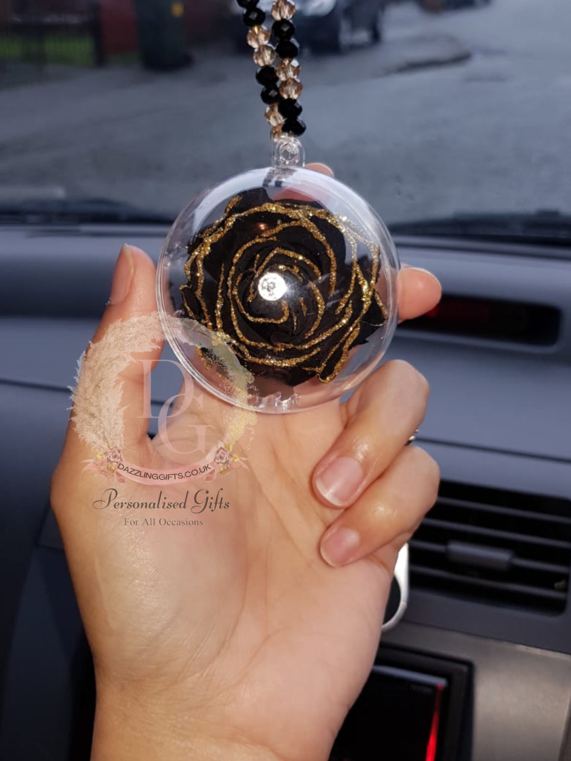 Rose Car Mirror Charm