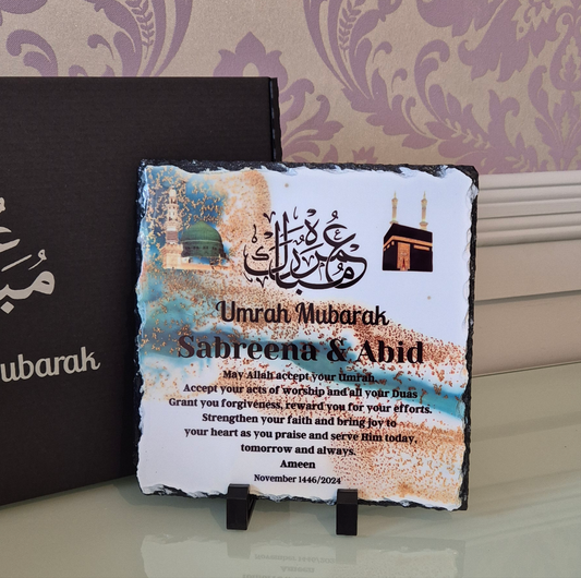 Hajj / Umrah Mubarak Gift Personalised Slate