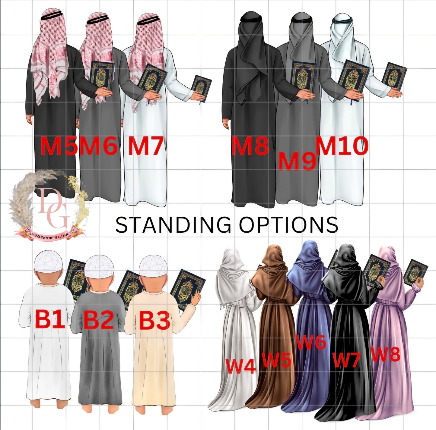 Hajj / Umrah Mubarak Gift Personalised illustrated slate(Standing)