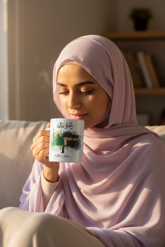 Ami Jaan mug in use