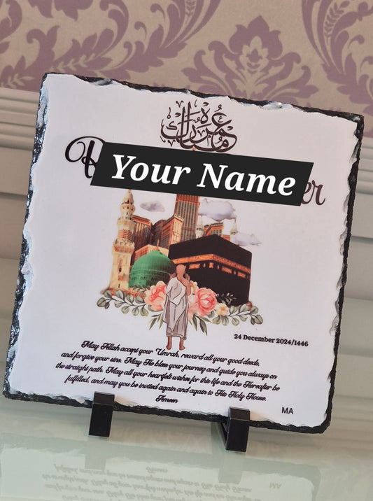 Hajj / Umrah Mubarak Gift Personalised Slate