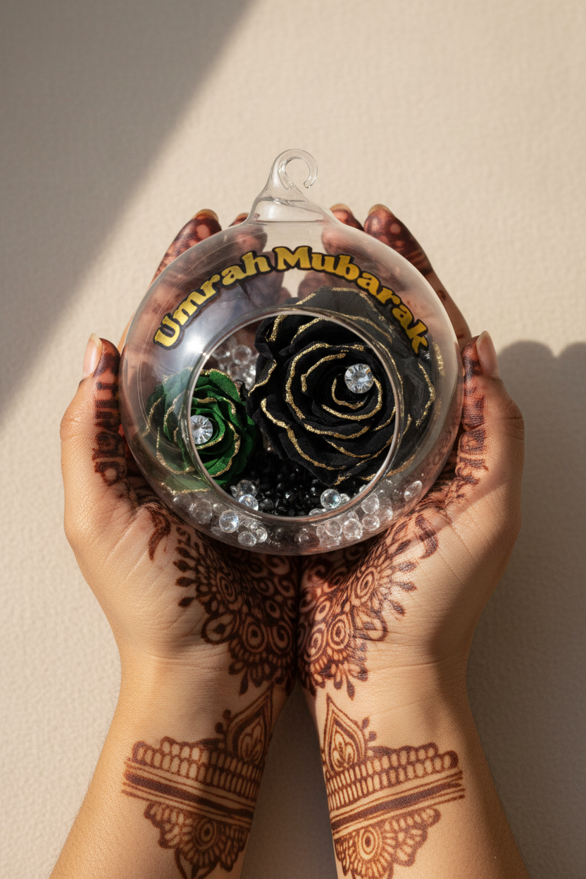 Umrah terrarium hands no ribbon